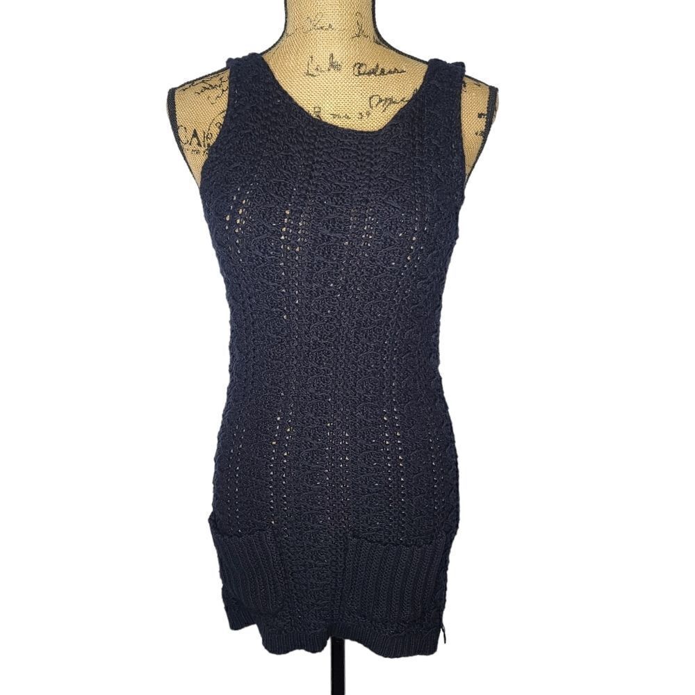 Anthropologie Far Away From Close Black Knit Tunic Small